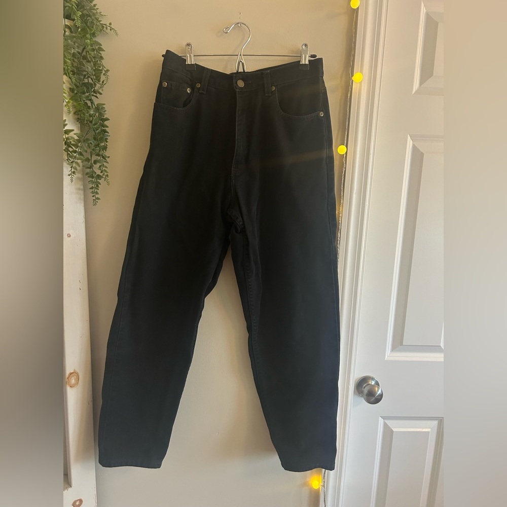 Eddie Bauer 100% cotton black denim jeans size 10 petite